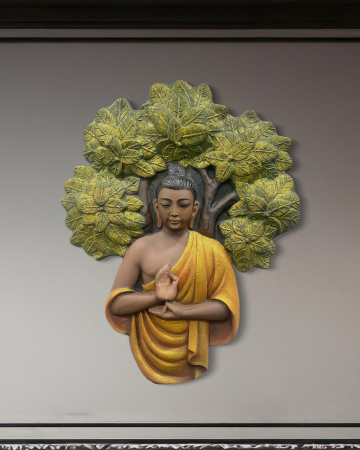 45X36 Inch Blessing Buddha Under Tree 3D Relief Mural Wall Art