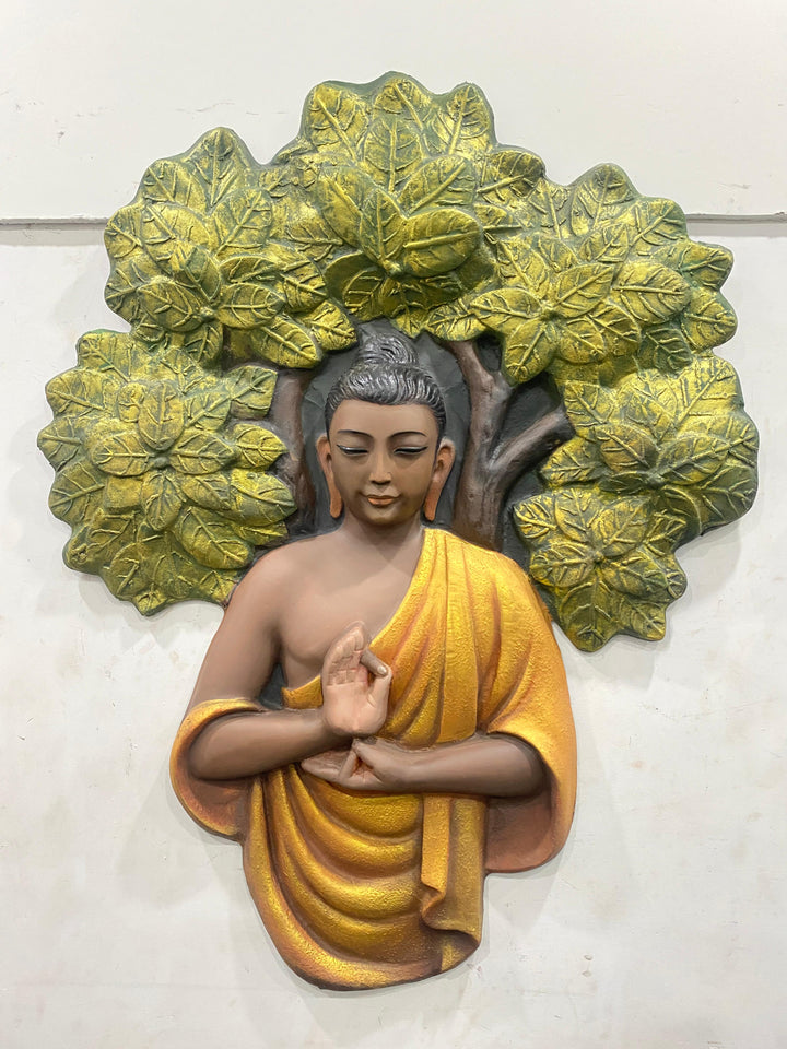 45X36 Inch Blessing Buddha Under Tree 3D Relief Mural Wall Art