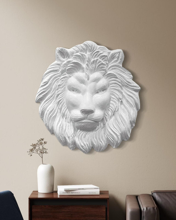 (22 Inches) Lion Face 3D Relief Mural Wall Art