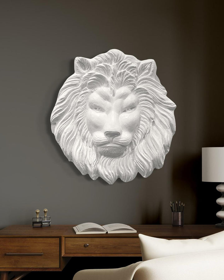 (22 Inches) Lion Face 3D Relief Mural Wall Art