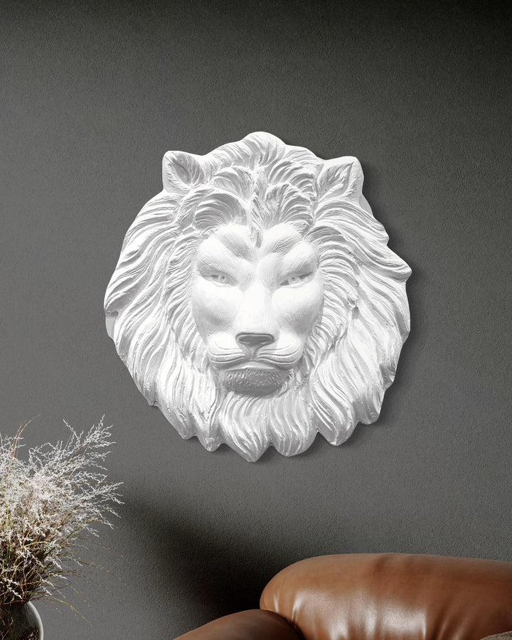 (22 Inches) Lion Face 3D Relief Mural Wall Art