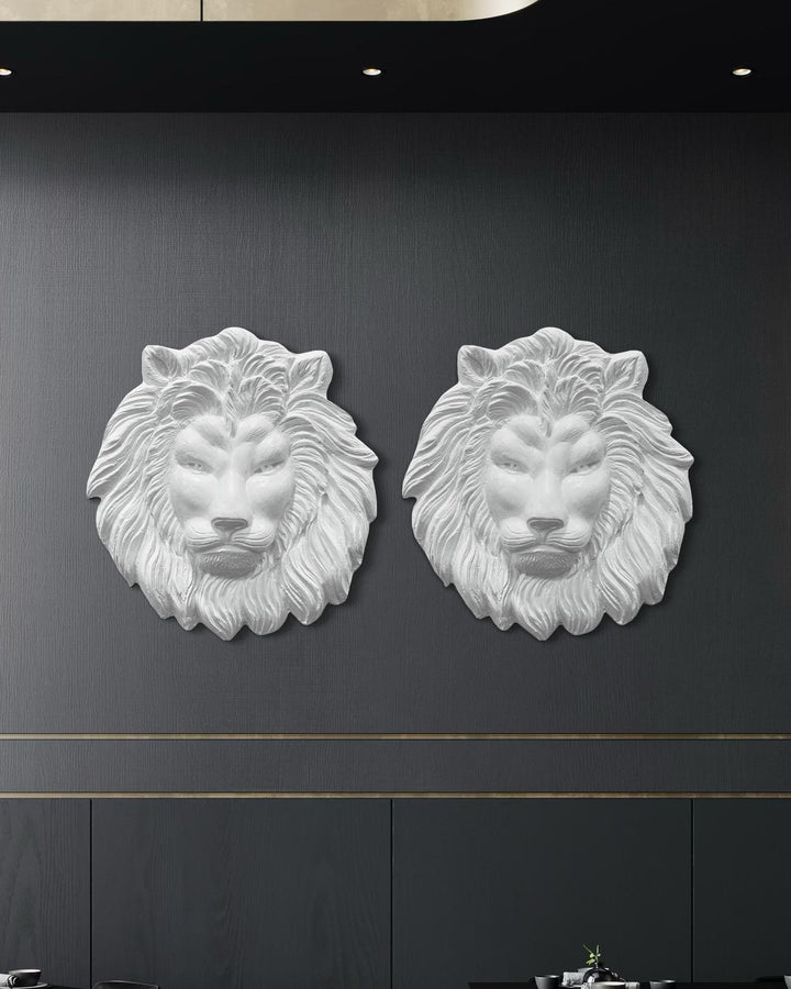 (22 Inches) Lion Face 3D Relief Mural Wall Art