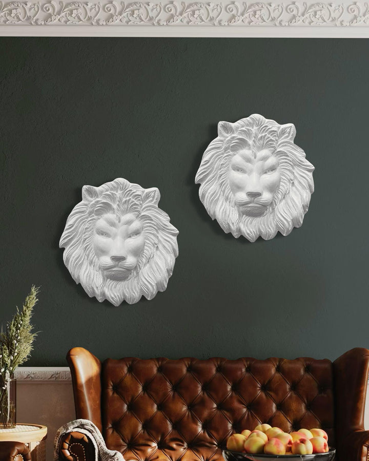 (22 Inches) Lion Face 3D Relief Mural Wall Art