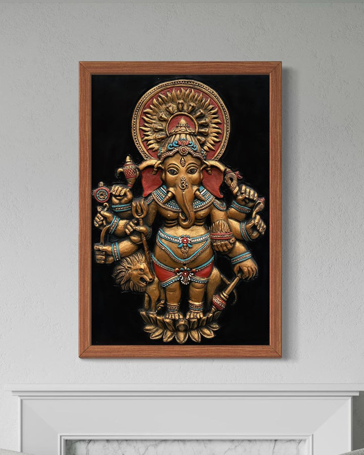 Drishti Ganesha 3D Relief Mural Wall Art