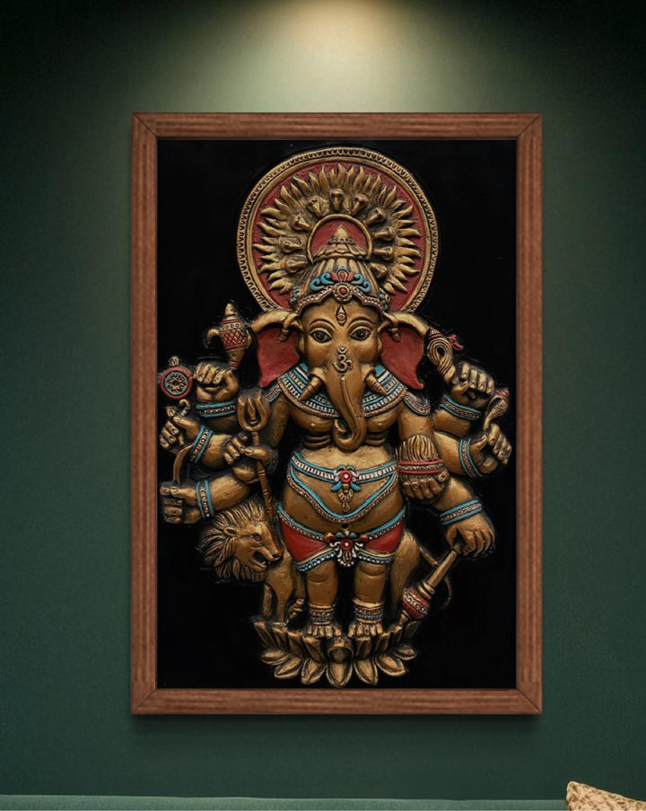 Drishti Ganesha 3D Relief Mural Wall Art