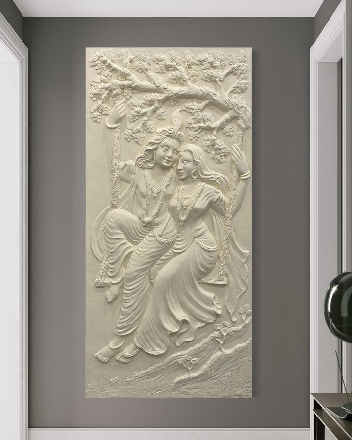 Radha Krishna 3D Relief Mural Wall Art