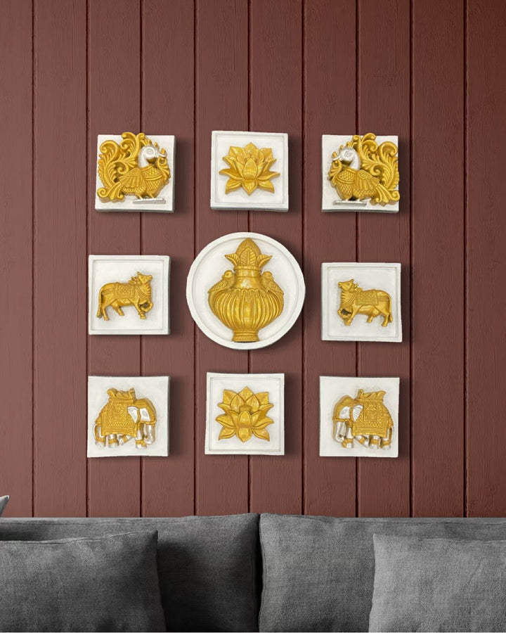 Set of 9 Decorative Wall Motifs Traditional Indian Art Decor