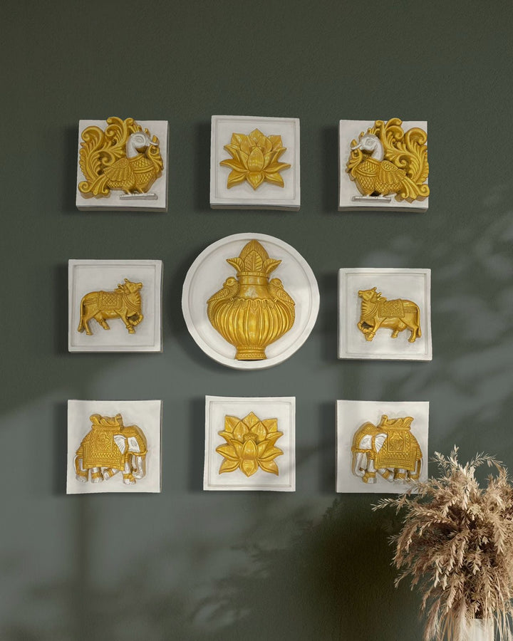 Set of 9 Decorative Wall Motifs Traditional Indian Art Decor