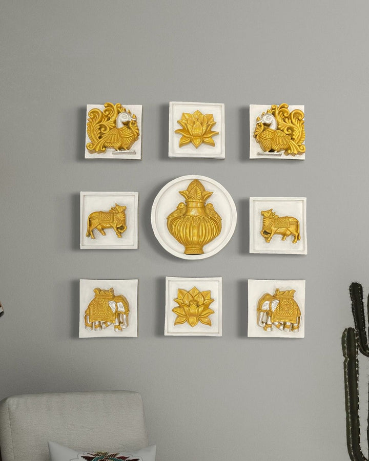 Set of 9 Decorative Wall Motifs Traditional Indian Art Decor