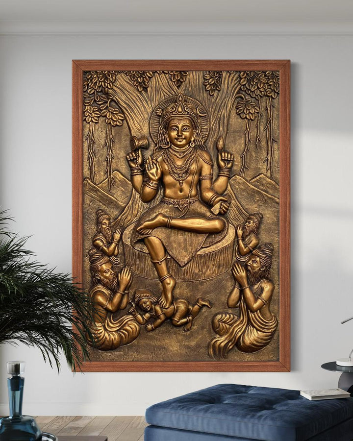 Divine Enlightenment Dakshinamurthy 3D Relief Mural