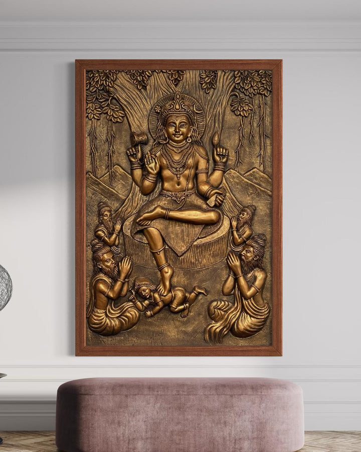 Divine Enlightenment Dakshinamurthy 3D Relief Mural