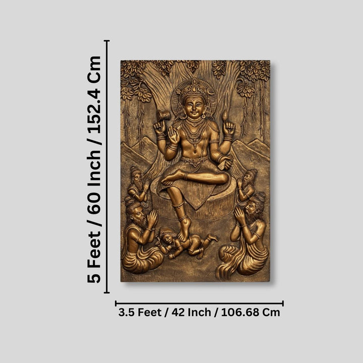 Divine Enlightenment Dakshinamurthy 3D Relief Mural