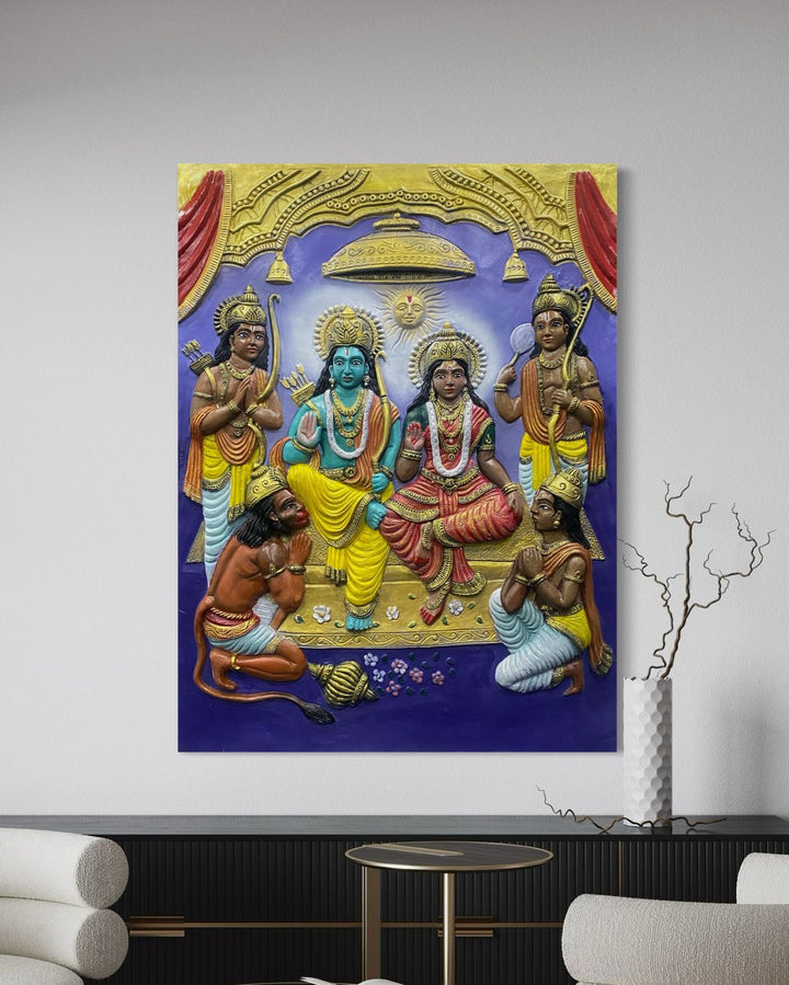 Divine Ram Darbar 3D Relief Mural Wall Art