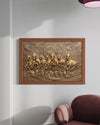 Right moving 7 Horse 3D Relief Mural Wall Art | Ready to hang