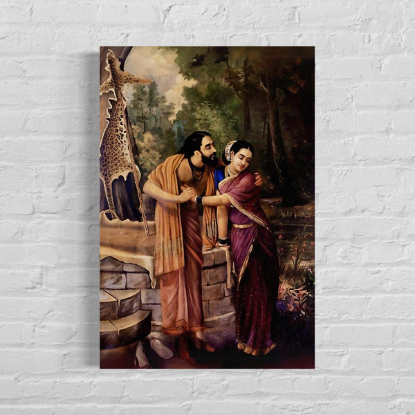 Arjuna and Subhadra by Raja Ravi Varma | Famous Canvas Painting