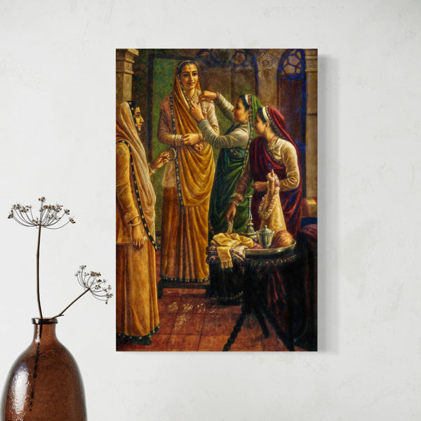 Decking The Bride by Raja Ravi Varma | Famous Canvas Painting