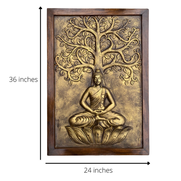 BUDDHA 3D Relief Mural WALL ART - Tree of Life Decor - Meditation Relief Wall Art.