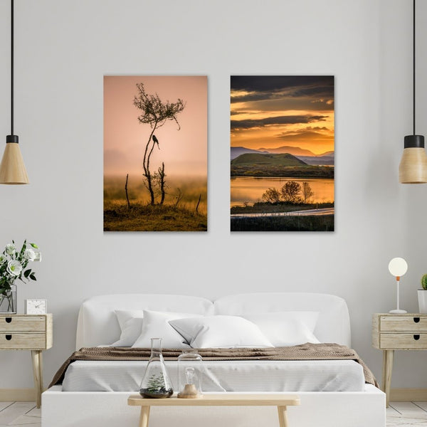 Nature Photography Set of 2 Photographs on Canvas | High Quality Giclee Print Gallery Wrapped | Ready to hang