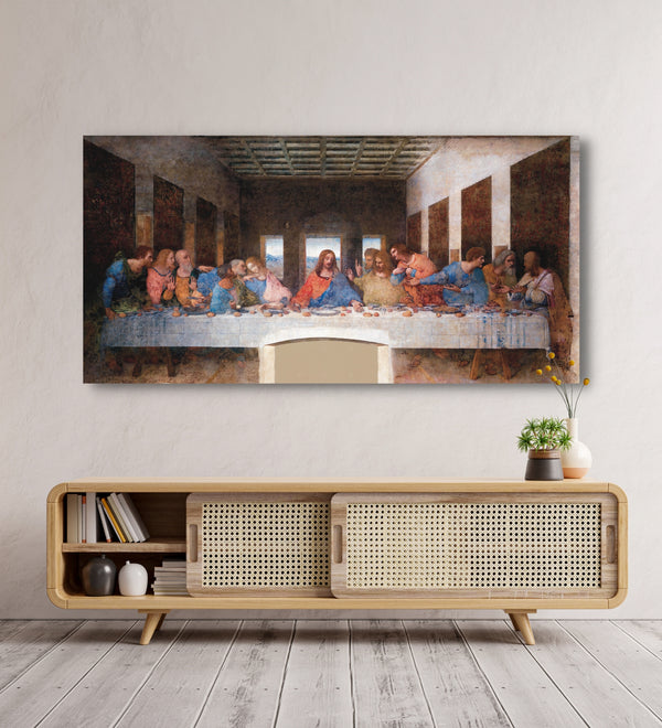 World famous paintings of Leonardo Da Vinci | The last Supper (36 X 18 Inches) | Gallery wrapped Canvas Prints
