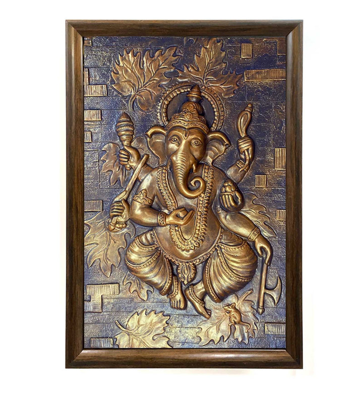 GANESHA 3D Relief Mural WALL ART | Ganesha 3D Wall Decor | Indian God Wall Hanging | Ready to hang.