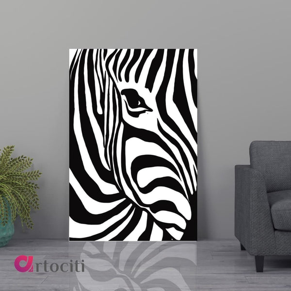 Modern abstract zebra wall art
