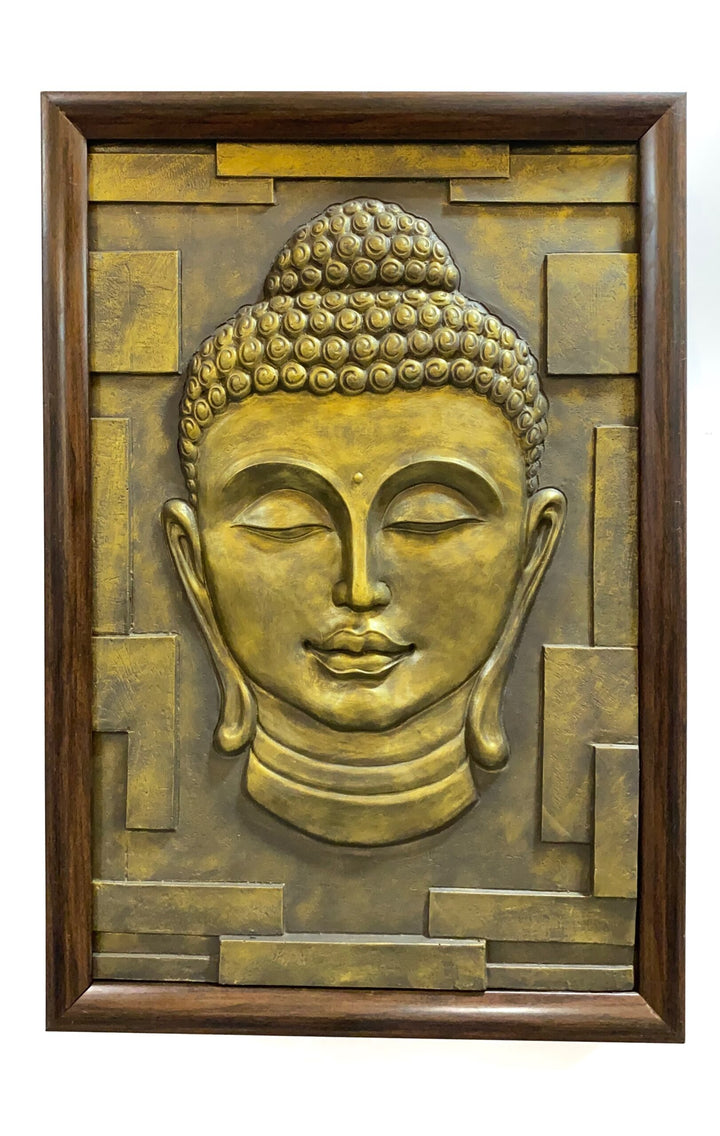Buddha Bust 3D Relief Mural Wall Art | Buddha 3D Wall Statue Decor | Ready to hang Artwork.