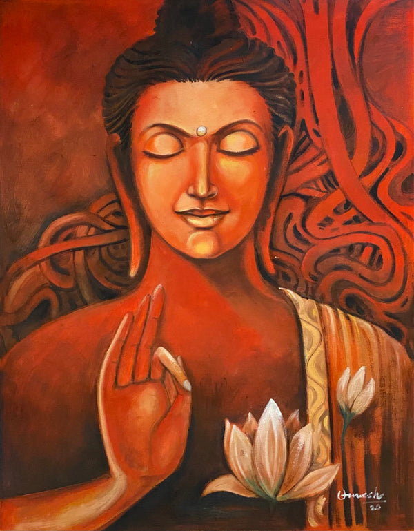 Meditating Buddha Canvas Wall Painting.