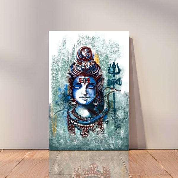 Lord Shiva Abstract Canvas Painting