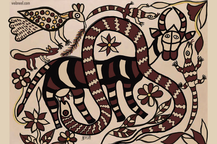 The Jungle Book - Sohrai Painting | Traditional Indian Art | Premium Quality Art Prints | Wall Decor.