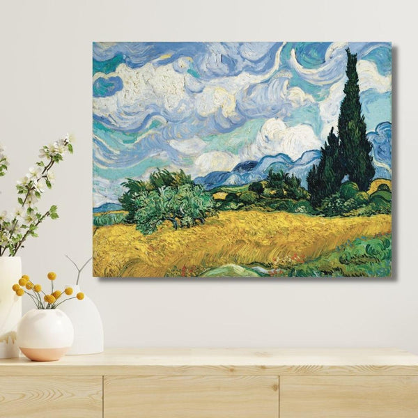 Wheatfield with Cypresses by Vincent Van Gogh Large Size Canvas Painting | High Quality Giclee Print | Ready to hang