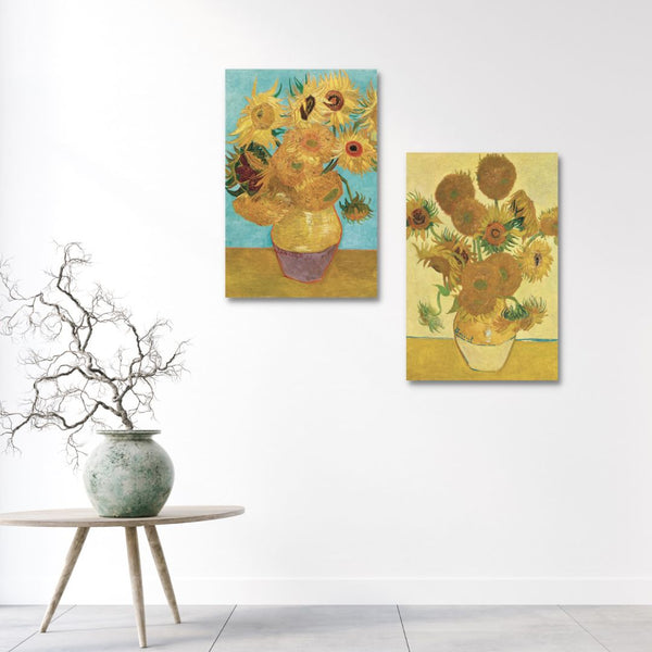 Yellow Sunflowers by Vincent Van Gogh in size 16X24 inches | Set of 2 Canvas Painting | High Quality Giclee Print | Ready to hang