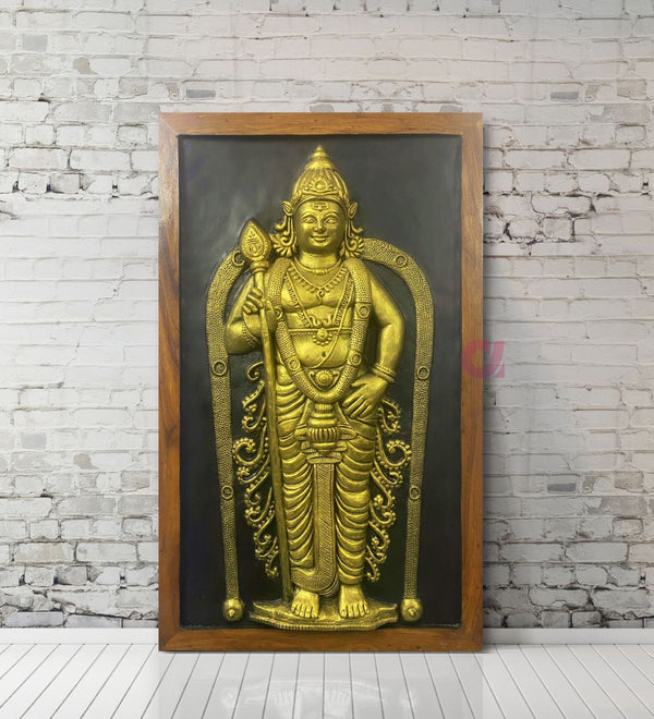 Lord Murugan (God Kartikeya) 3D Relief Mural Wall Art | Ready to hang