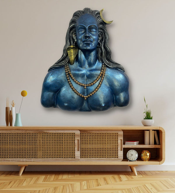 3 feet Large size Adiyogi (Lord Shiva) 3D Relief Mural Wall Art